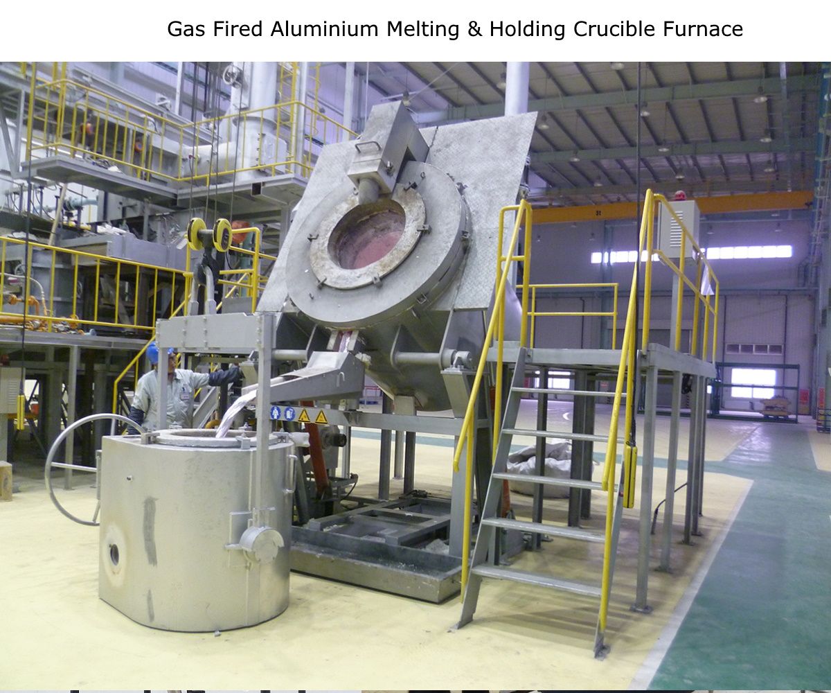 Gas Fired Aluminium Melting & Holding Crucible Furnace