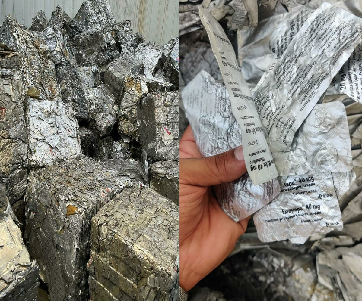 Aluminium shop foil scrap