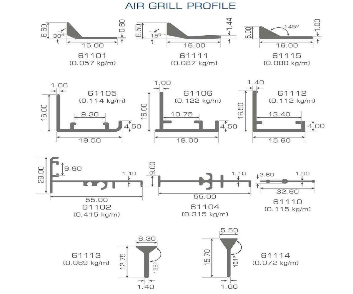 Aluminium Air Grill Profiles