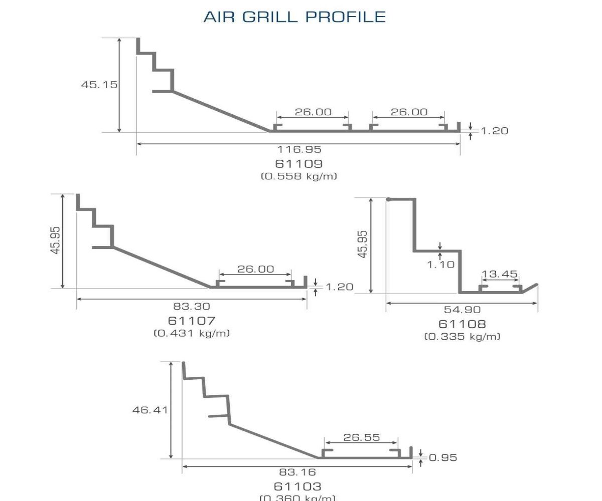 Aluminium Air Grill Profiles