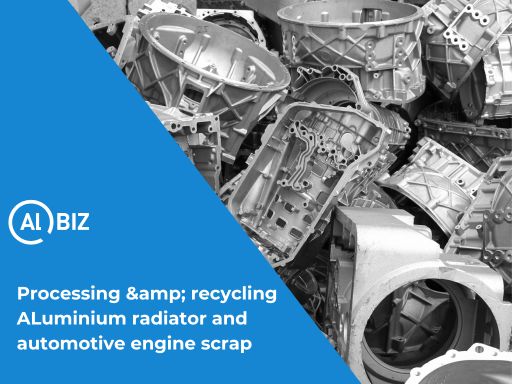Processing and recycling aluminium radiator and automotive engine scrap
