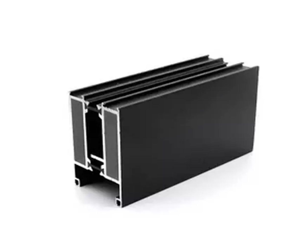 Sandblasting Matt Anodised Black Aluminium Profile Finished Products